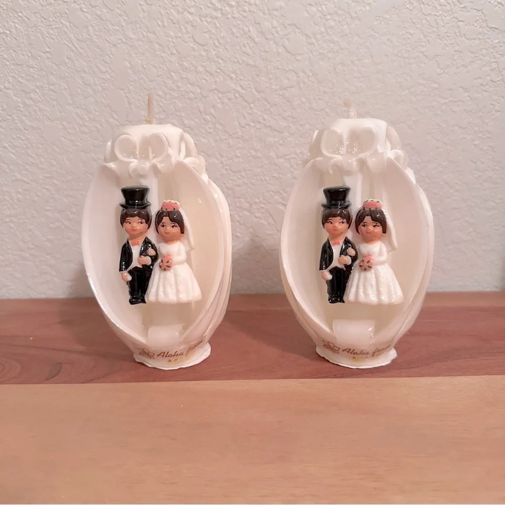 New Handmade Wedding Couple Candle Set
